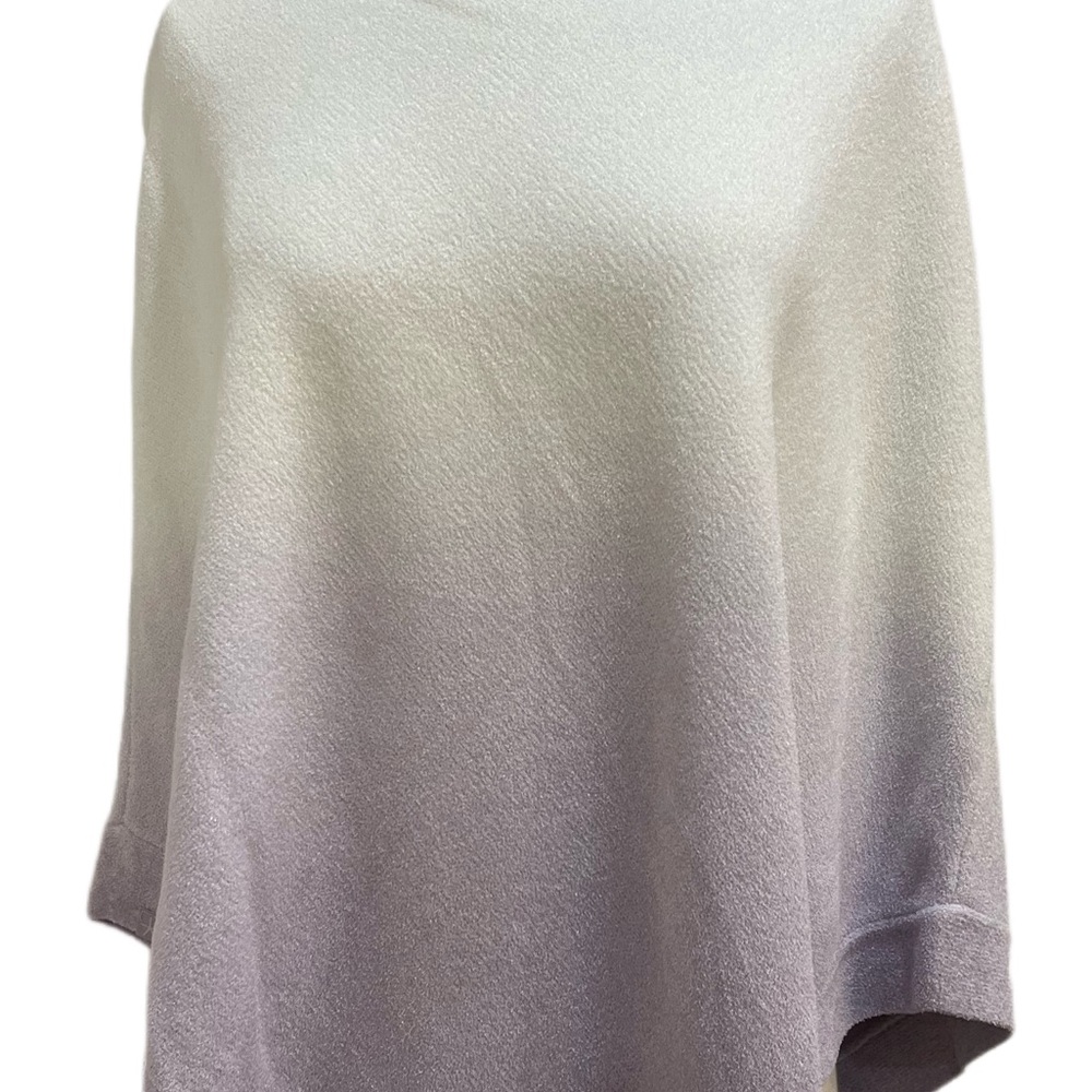 Barefoot Dreams Cream and Gray Ombre Poncho - Picture 5 of 13